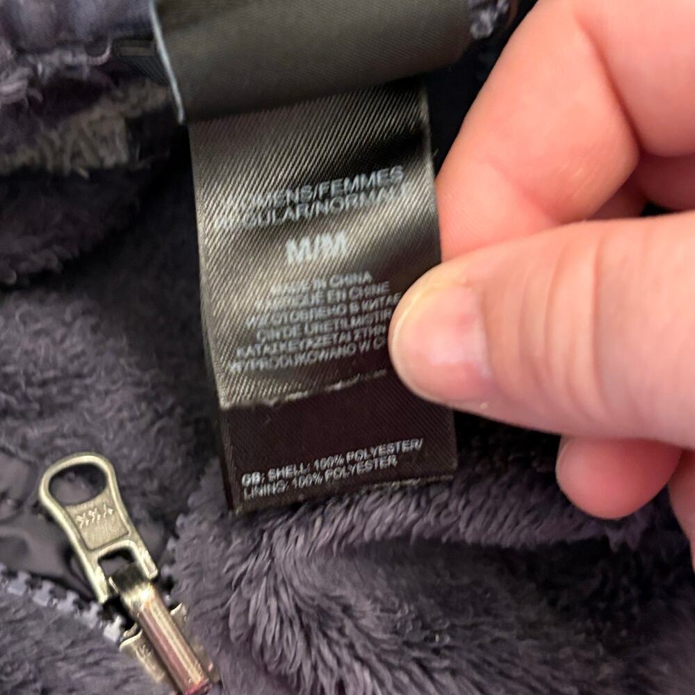 The North Face Women’s M Plush Fleece Jacket Charcoal Gray Full Zip Cozy Soft - Picture 8 of 8